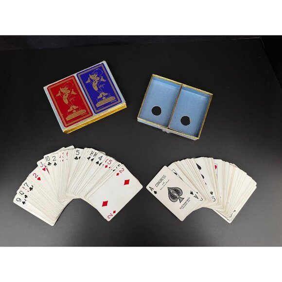 Vintage Congress Woody Woodpecker Playing Cards Cellu-Tone Finish Blue & Red Dec - Picture 9 of 13